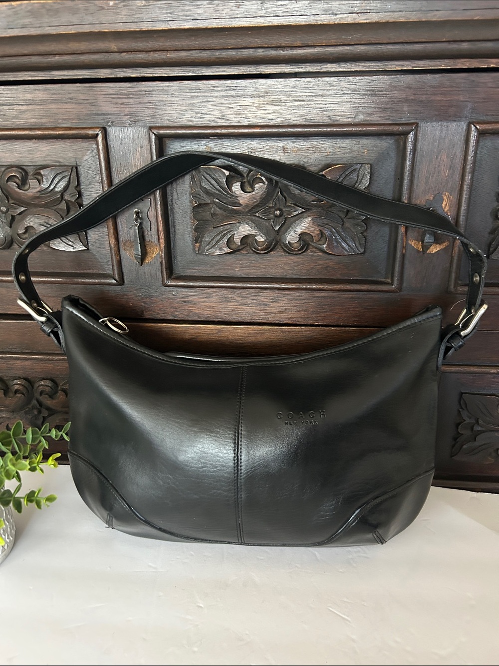 Beautiful Black Leather Hobo Shoulder Bag